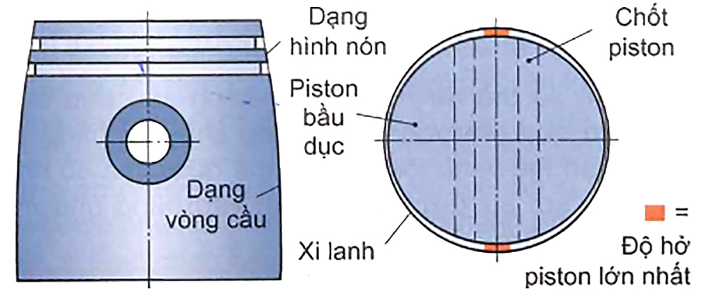 Hình dạng piston trong tình trạng lạnh