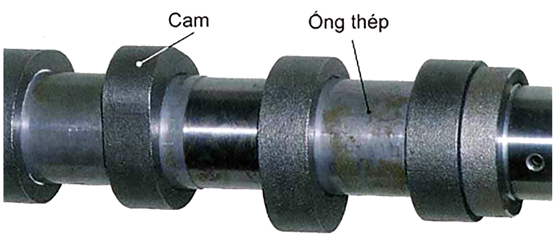 Trục cam dạng ghép nối giữa vấu cam và trục