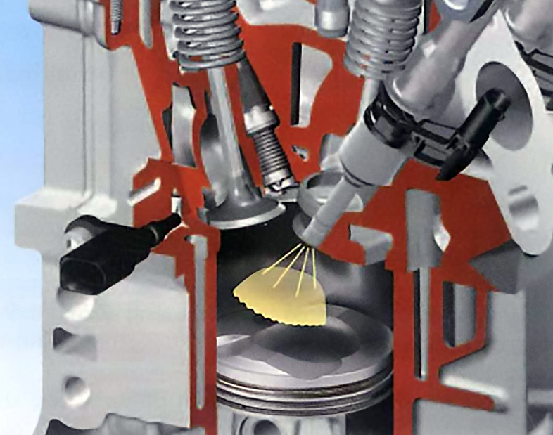 Buồng đốt với phương pháp tạo hoà khí dẫn hướng bằng vách xy-lanh